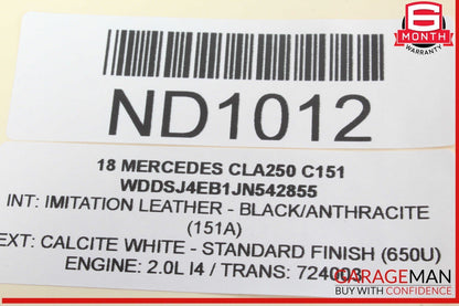 14-19 Mercedes W117 CLA250 Rear Trunk Luggage Light Lamp 2218202101 OEM