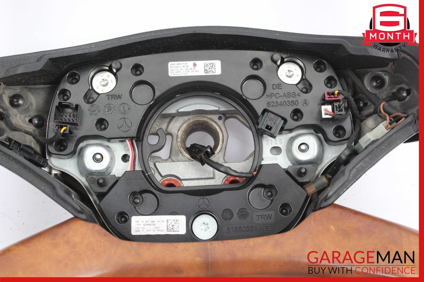 10-14 Mercedes S65 AMG S550 4 Spoke Steering Wheel w/ Paddle Shifters Wood OEM