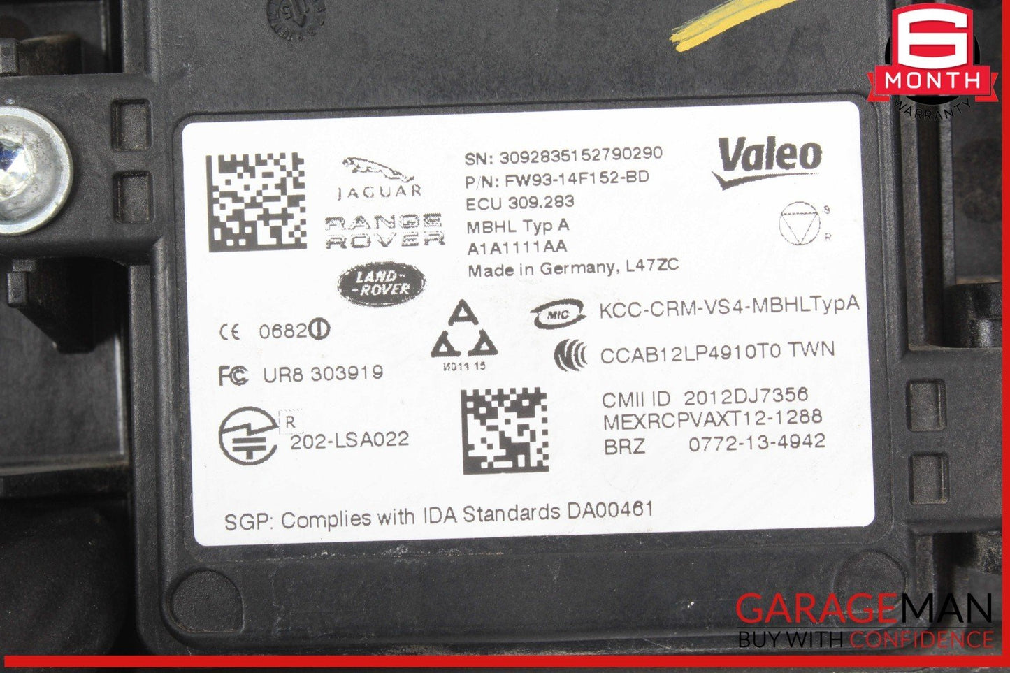 16-20 Jaguar XF Rear Left or Rear Right Side Blind Spot Sensor Control Module