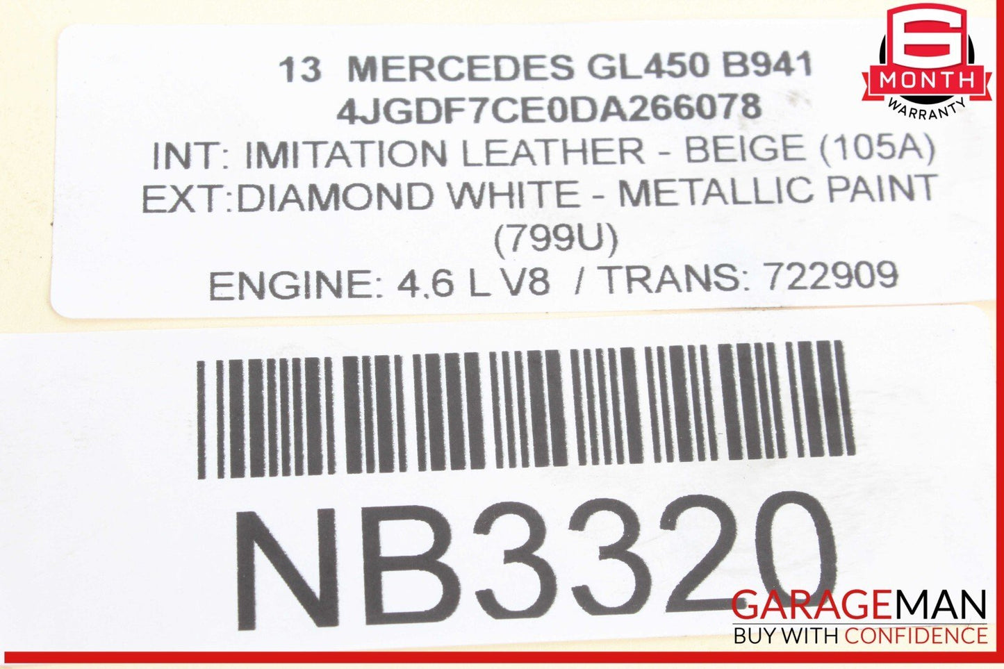 12-19 Mercedes X166 GL450 ML63 AMG Engine Exhaust Front Pipe Left Side OEM
