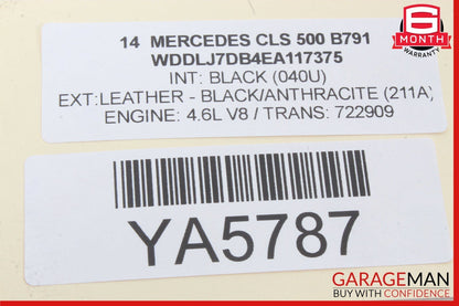 10-18 Mercedes W218 CLS500 E550 Rear Top Overhead Dome Light Reading Map OEM