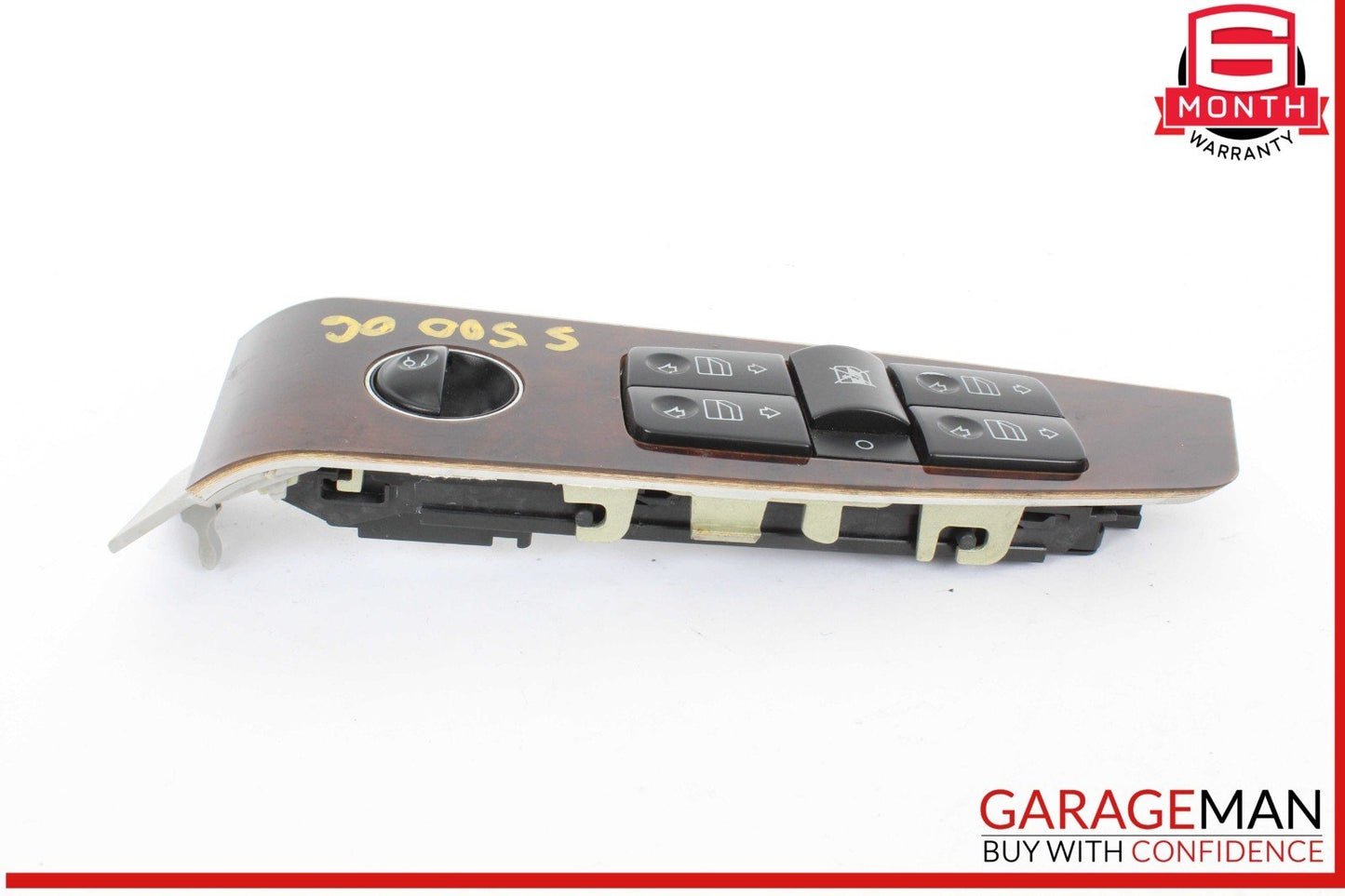 03-06 Mercedes W220 S500 4MATIC Left Side Master Window Switch Trim Wood OEM