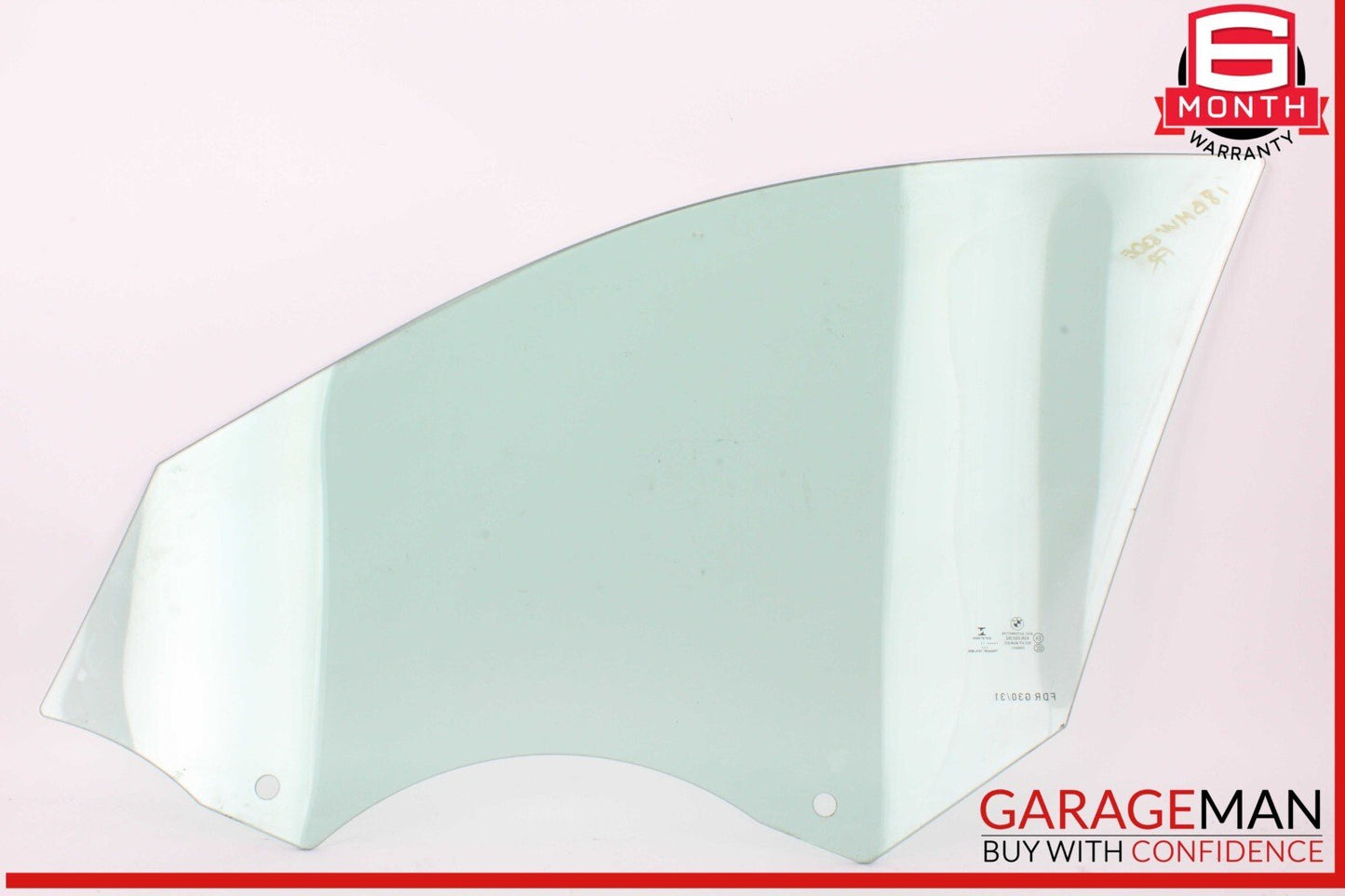 17-20 BMW 530E Front Right Passenger Side Door Window Glass OEM