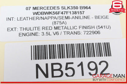 05-11 Mercedes R171 SLK350 SLK280 Convertible Top Roof Control Module Unit OEM