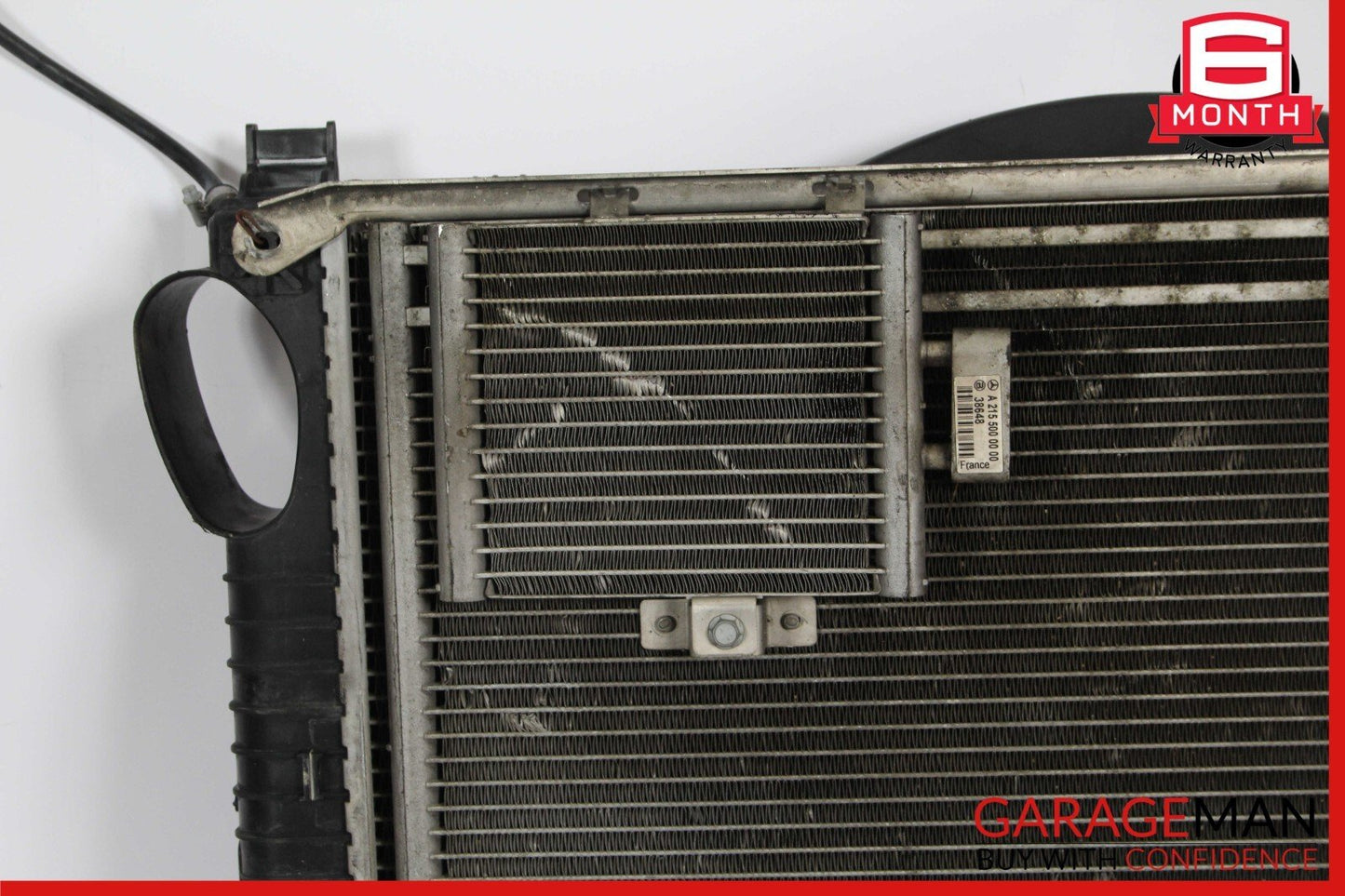 03-06 Mercedes R230 SL500 Engine Motor Cooling Radiator Fan Shroud A/C Condenser