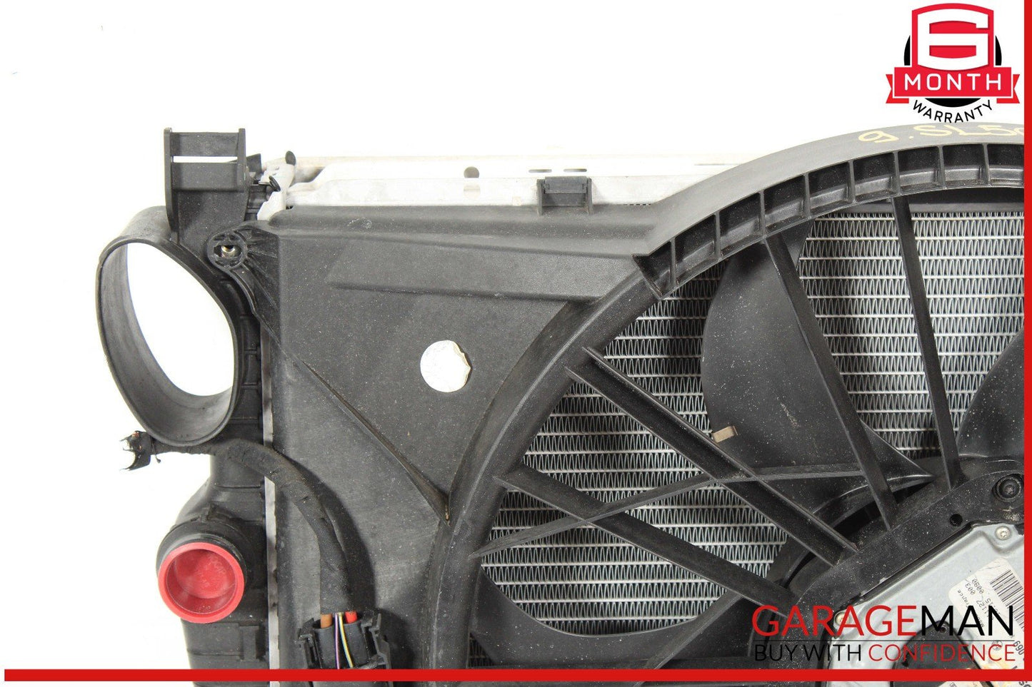 03-06 Mercedes R230 SL500 Engine Motor Cooling Radiator Fan Shroud A/C Condenser