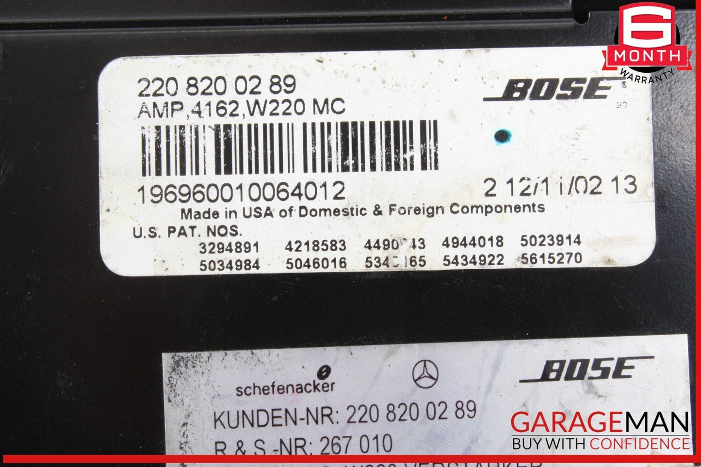 00-03 Mercedes W220 S55 AMG S430 S500 Radio Audio Amplifier AMP 2208200289 OEM