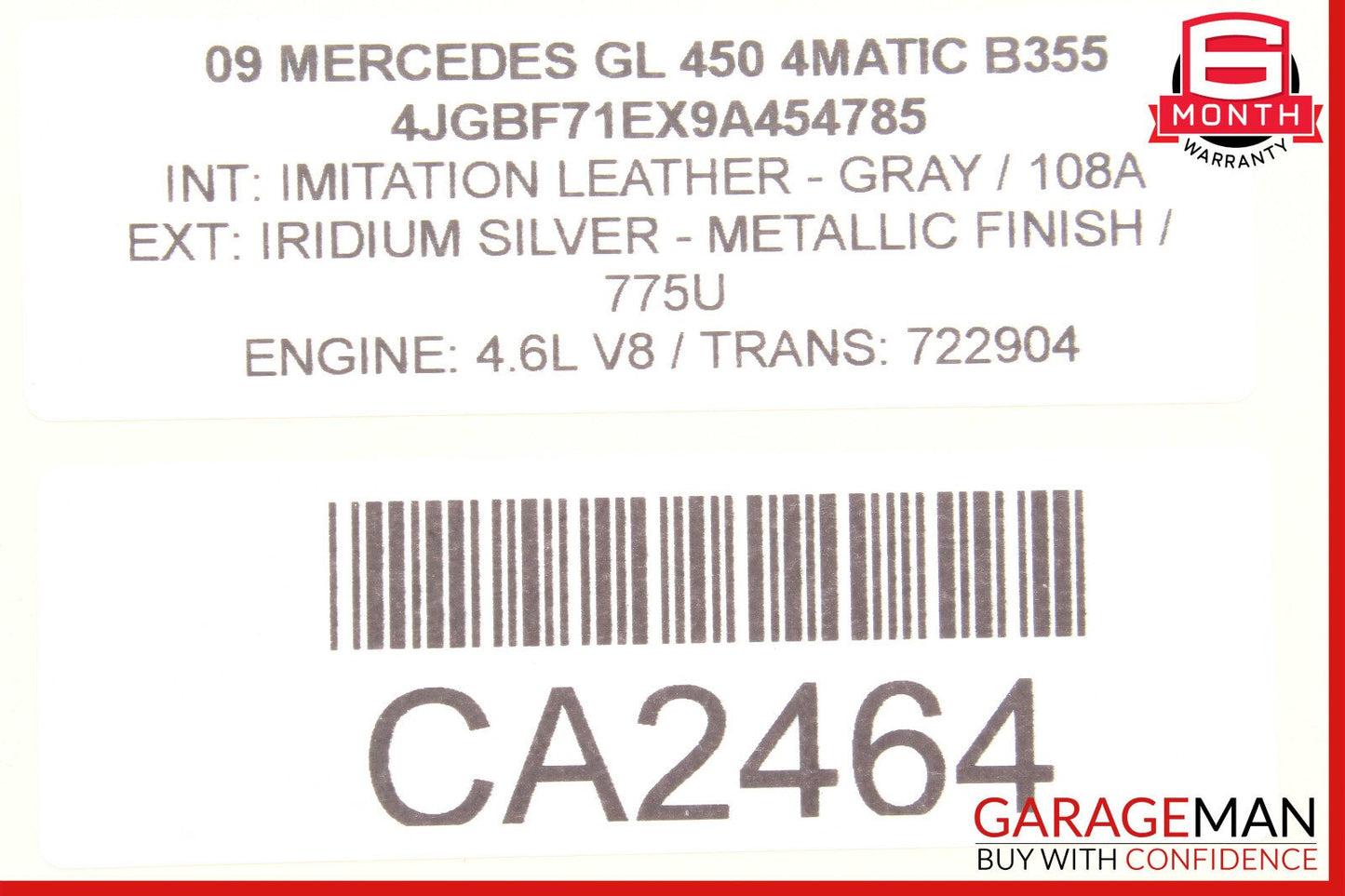 06-12 Mercedes-Benz GL450 X164 3rd Row Seat Folding Power Switch Button 1648707010
