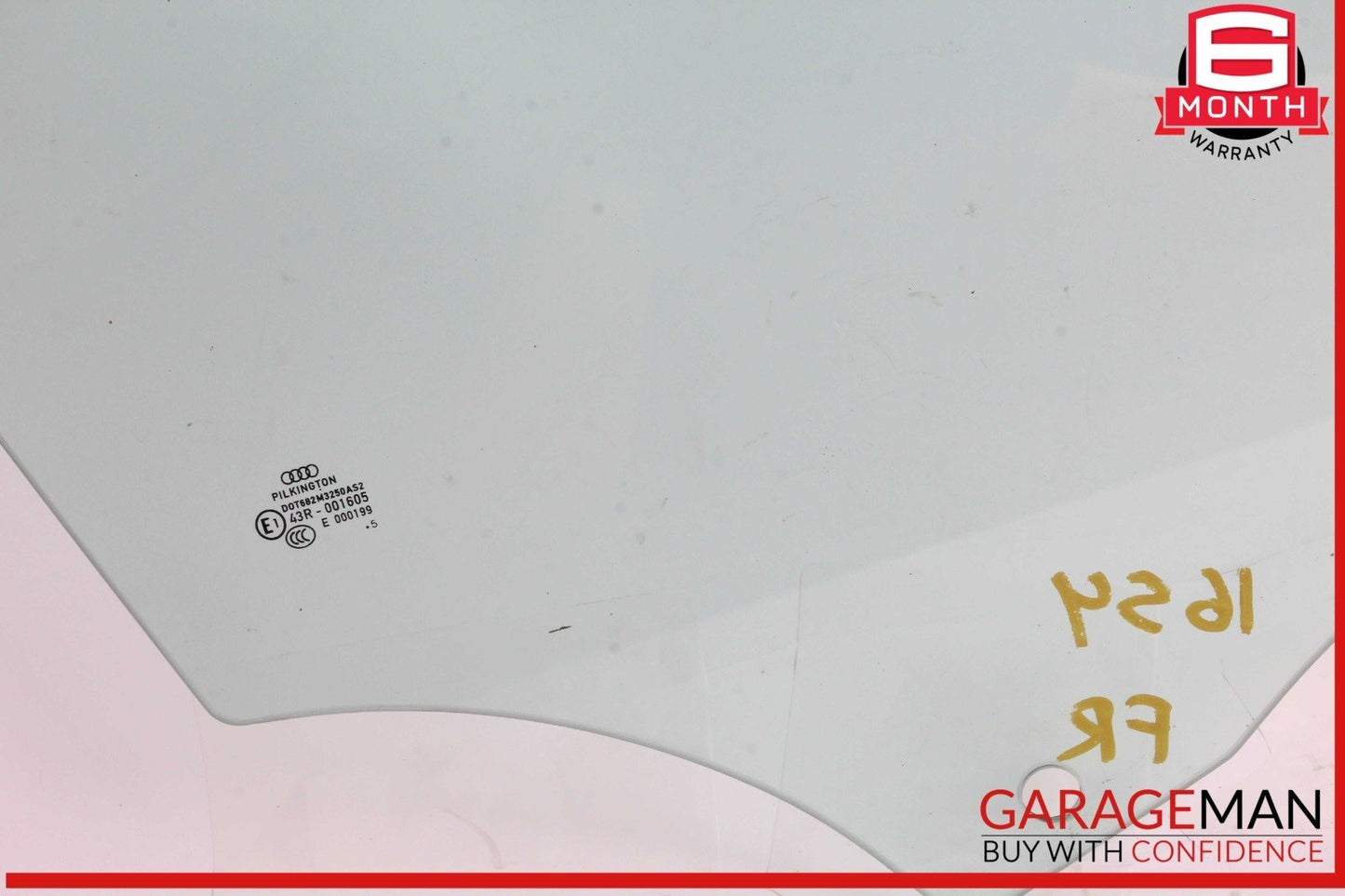 09-16 Audi S4 A4 Front Right Passenger Side Door Window Glass 43R001605 OEM