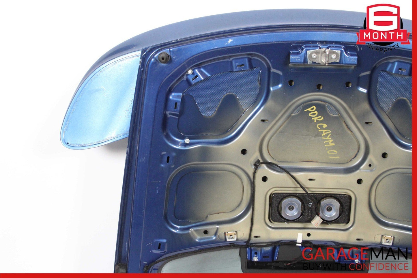 06-08 Porsche Cayman 987 Rear Trunk Glass Hatch Tail Gate Panel w/ Spoiler Blue