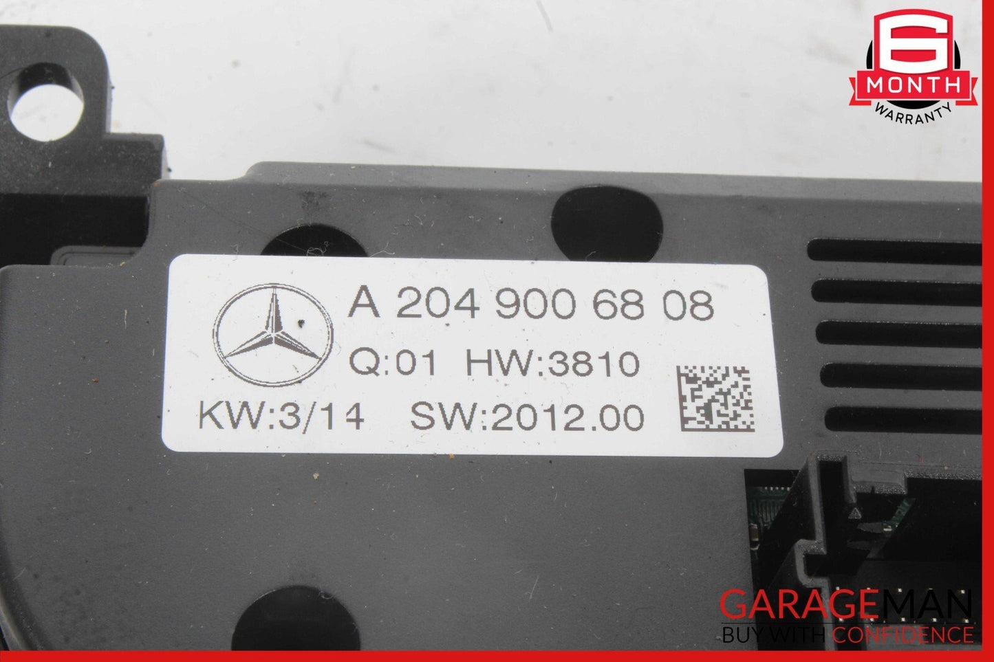 12-14 Mercedes W204 C250 AC A/C Climate Temperature Heater Switch Control Panel