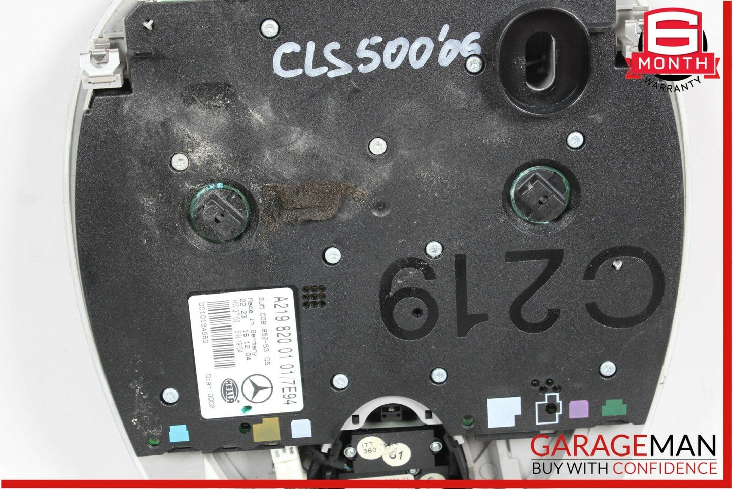 06-11 Mercedes W219 CLS500 Front Overhead Dome Light Lamp Sunroof Switch Grey