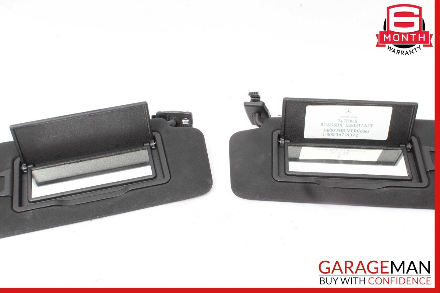 08-14 Mercedes C250 C350 Front Right and Left Sunvisor Sun Visor Cover Set Black