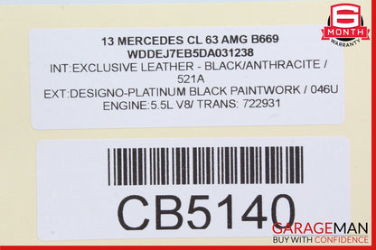 10-14 Mercedes W216 CL63 AMG CL550 Keyless Go Entry Control Module Unit OEM