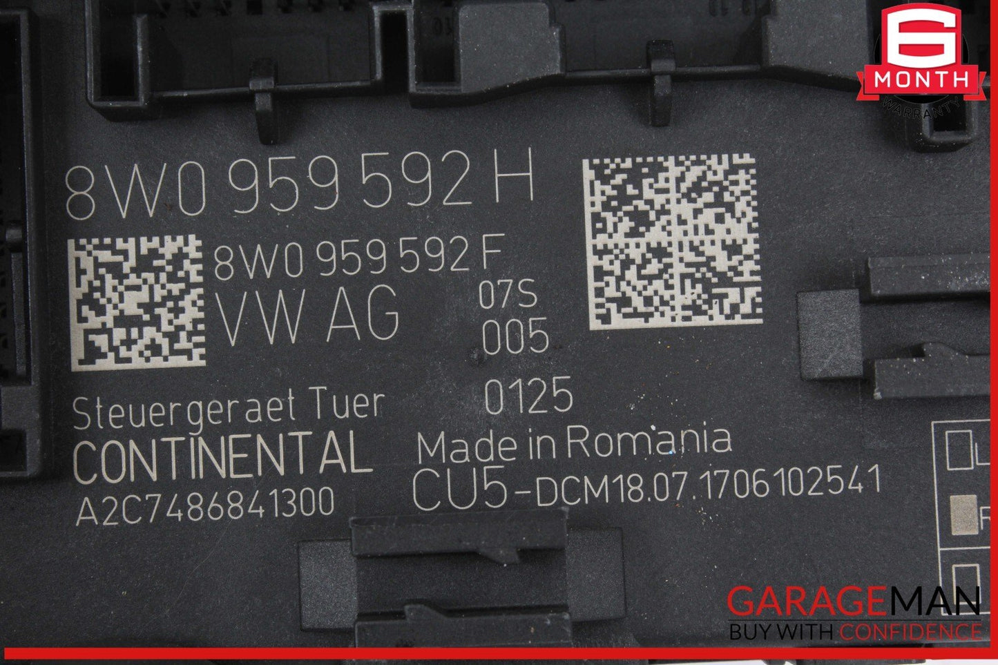 17-24 Audi A4 Quattro Front Right Passenger Side Door Control Module 8W0959592H