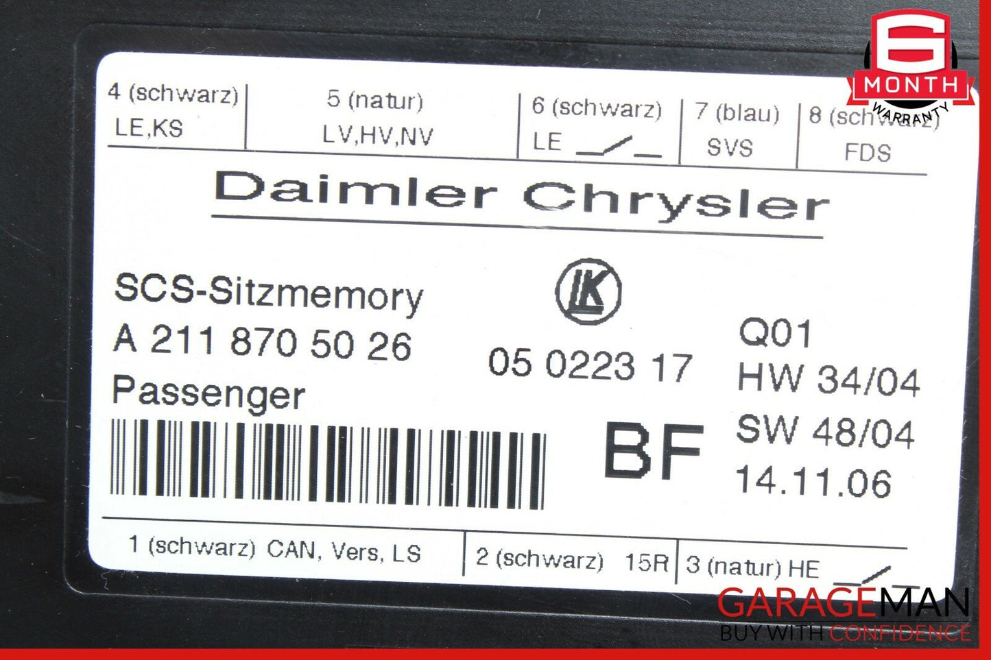 03-11 Mercedes CLS500 GL450 E320 E350 Front Right Side Seat Control Module Unit