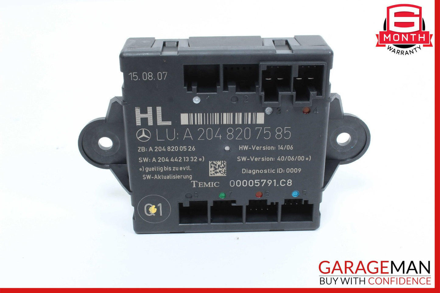 08-14 Mercedes W204 C300 C350 Rear Left Side Door Control Module 2048207585 OEM