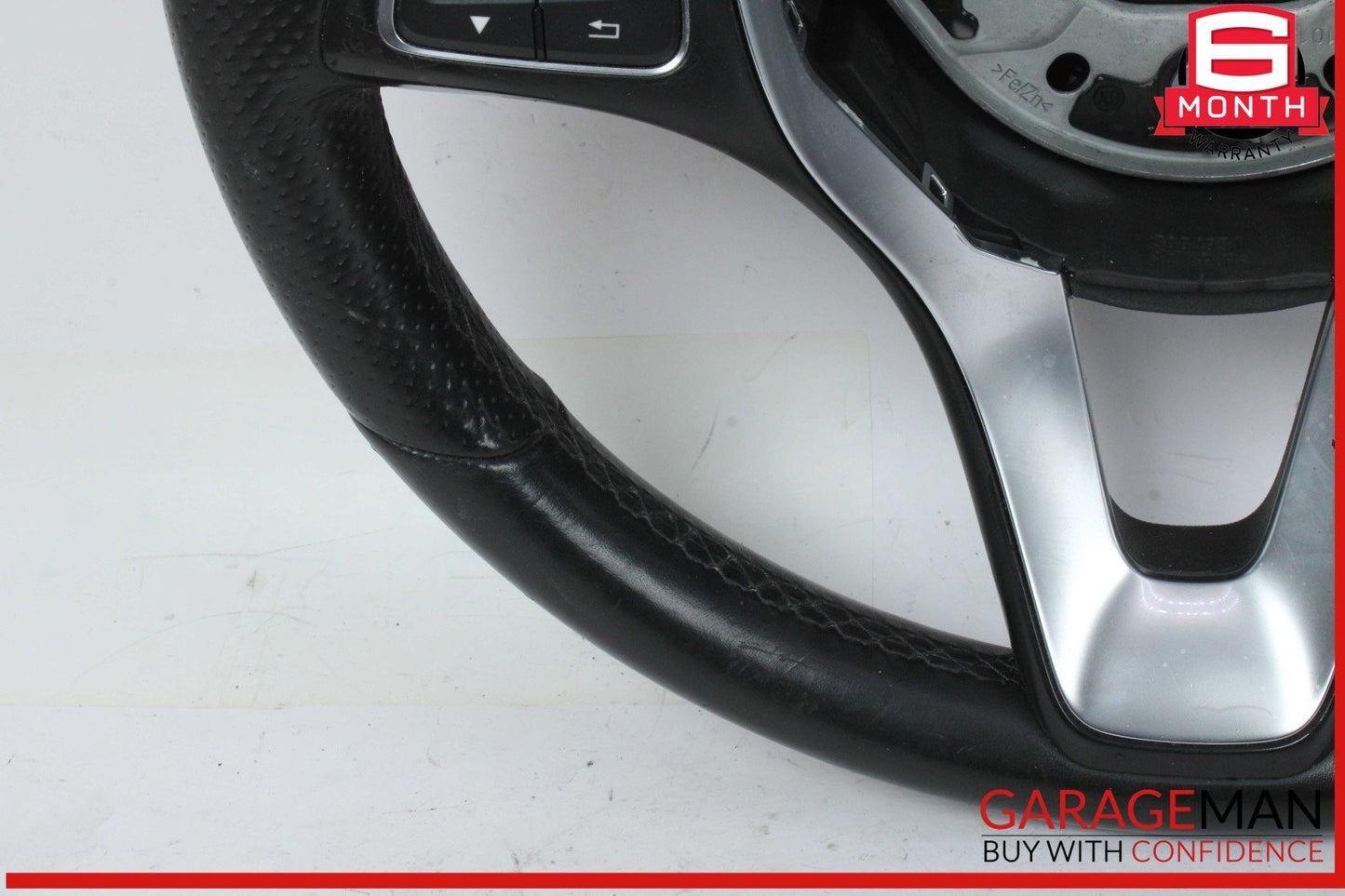15-18 Mercedes W205 C300 GLC300 Steering Wheel Black w/ Paddle Shifters Assy OEM