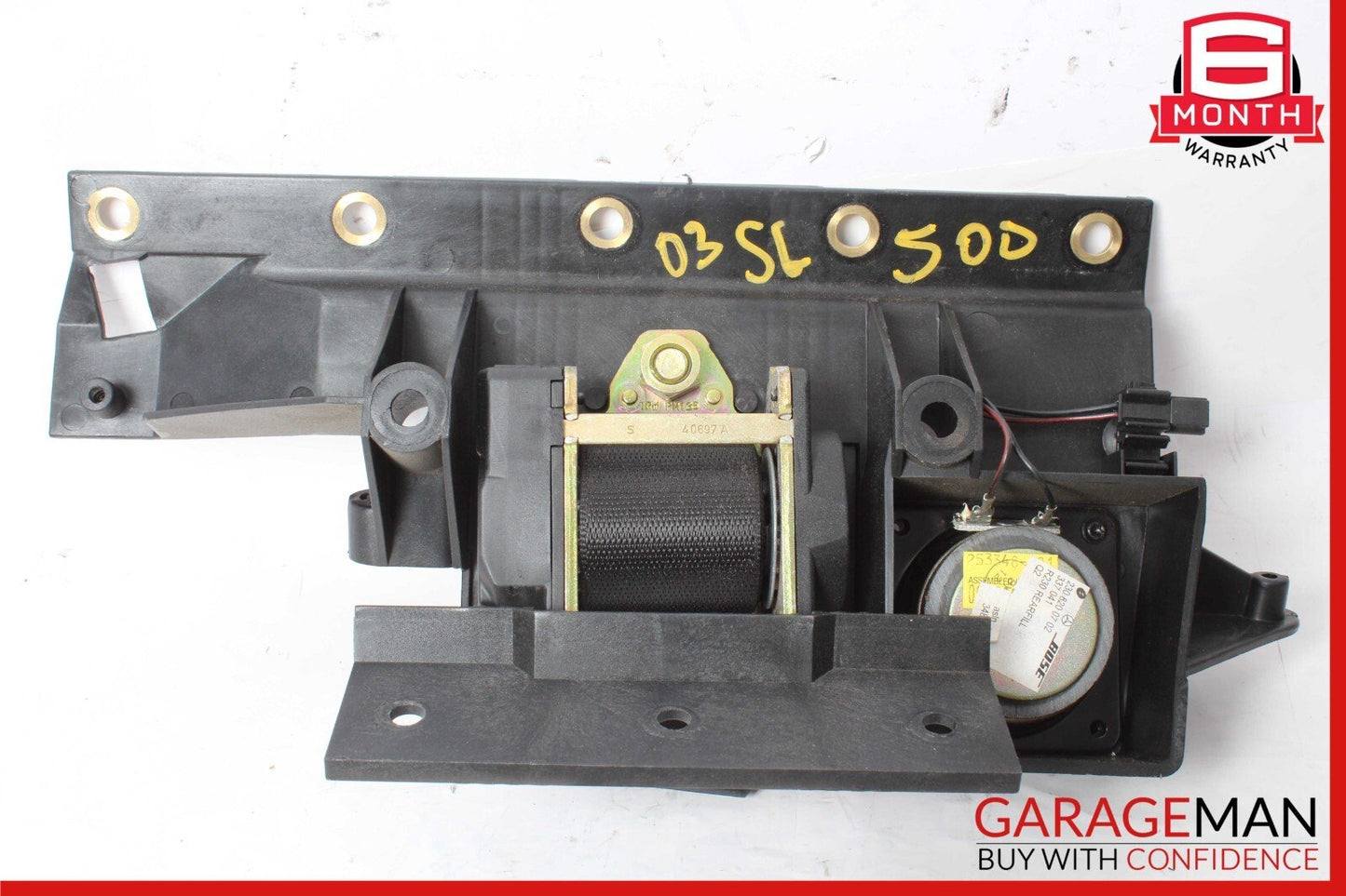 03-08 Mercedes R230 SL500 Rear Right Seat Belt Retractor Luggage w/ Speaker OEM