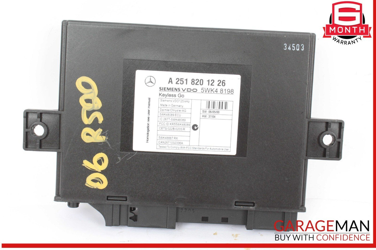 06-07 Mercedes W251 R500 4MATIC R63 AMG Keyless Go Entry Control Module OEM