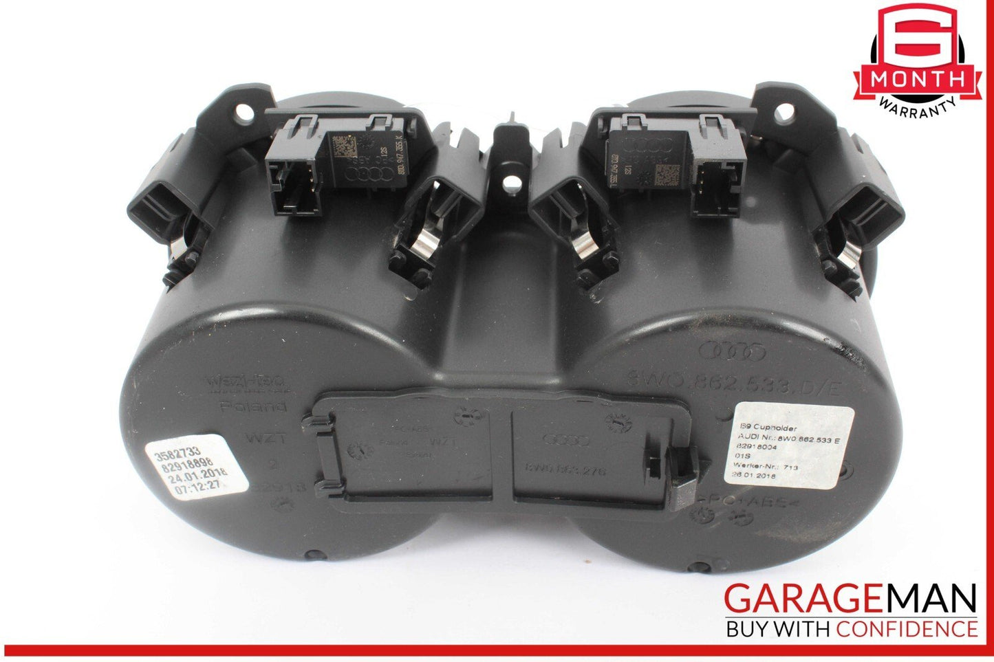 18-23 Audi RS5 S5 Front Center Console Dual Drink Cup Holder 8W0862533E OEM