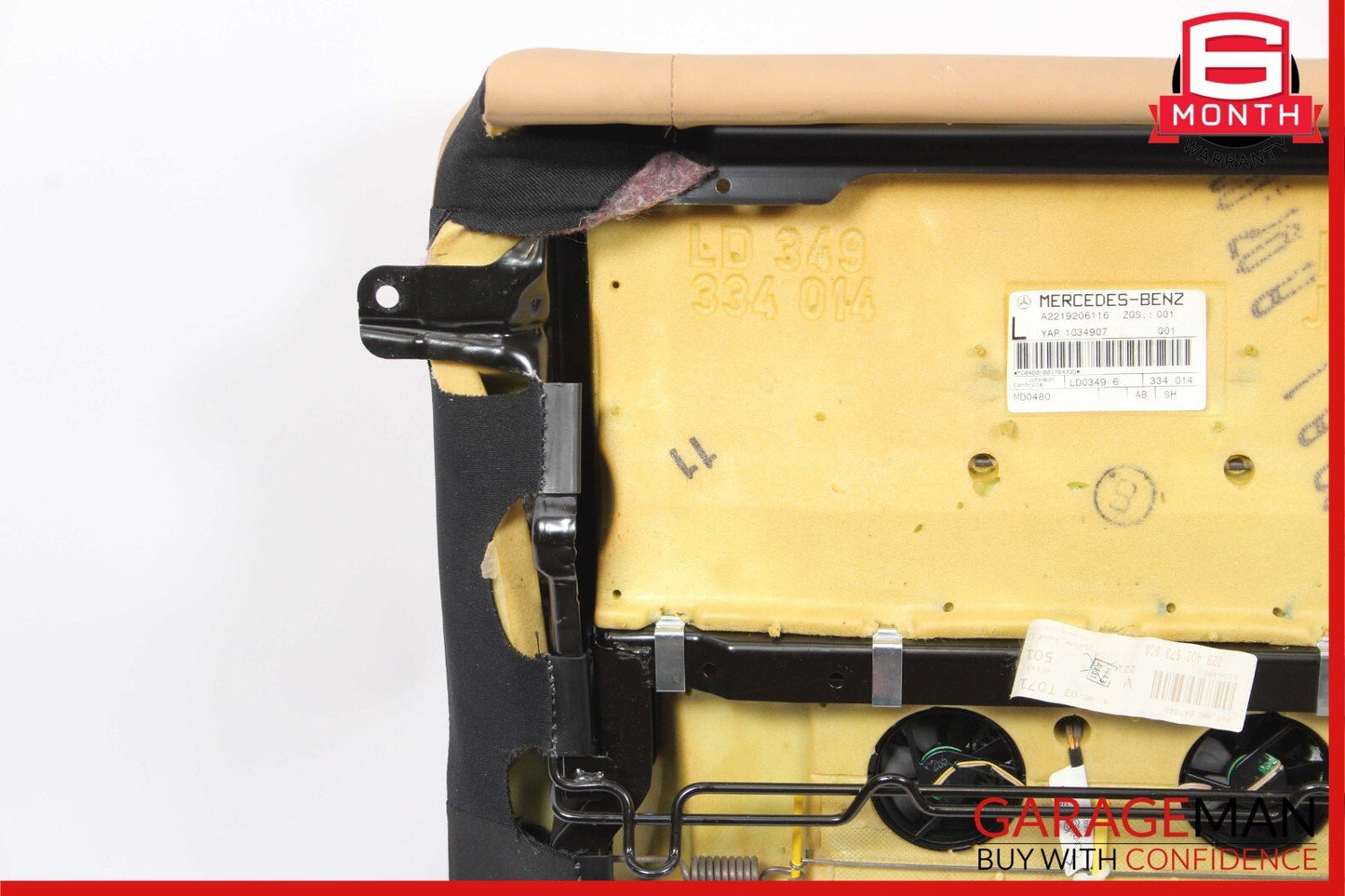 07-09 Mercedes W221 S550 Rear Left Driver Side Top Upper Seat Cushion Cover OEM