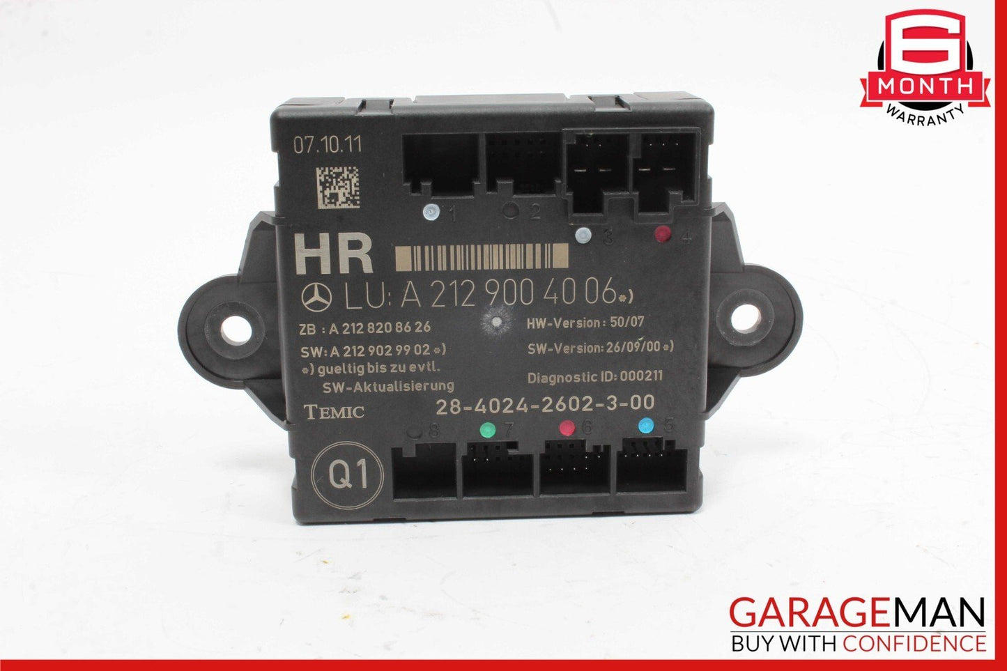 08-18 Mercedes W212 E550 C300 GLK350 Rear Right Side Door Control Module OEM
