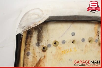 17-22 Tesla Model 3 Front Right Passenger Side Bottom Lower Seat Cushion White