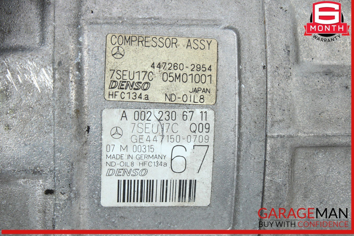 07-11 Mercedes W221 S550 CL550 A/C Air Conditioning Compressor 0022306711 OEM