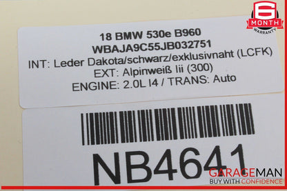 17-20 BMW 530E Front Left Driver Side Window Regulator Motor 7455082 OEM