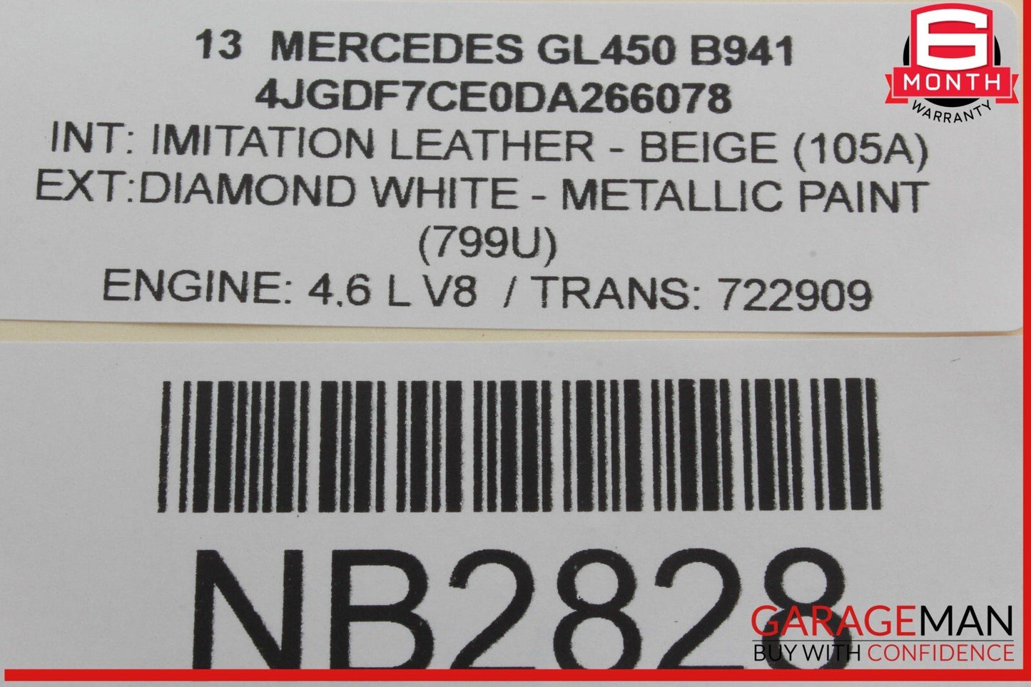 12-19 Mercedes X166 GL450 Window Regulator Motor Rear Right Side OEM
