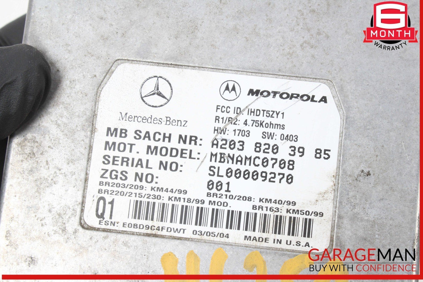 97-09 Mercedes W163 ML350 SL550 Voice Control Communication Module Unit Audio
