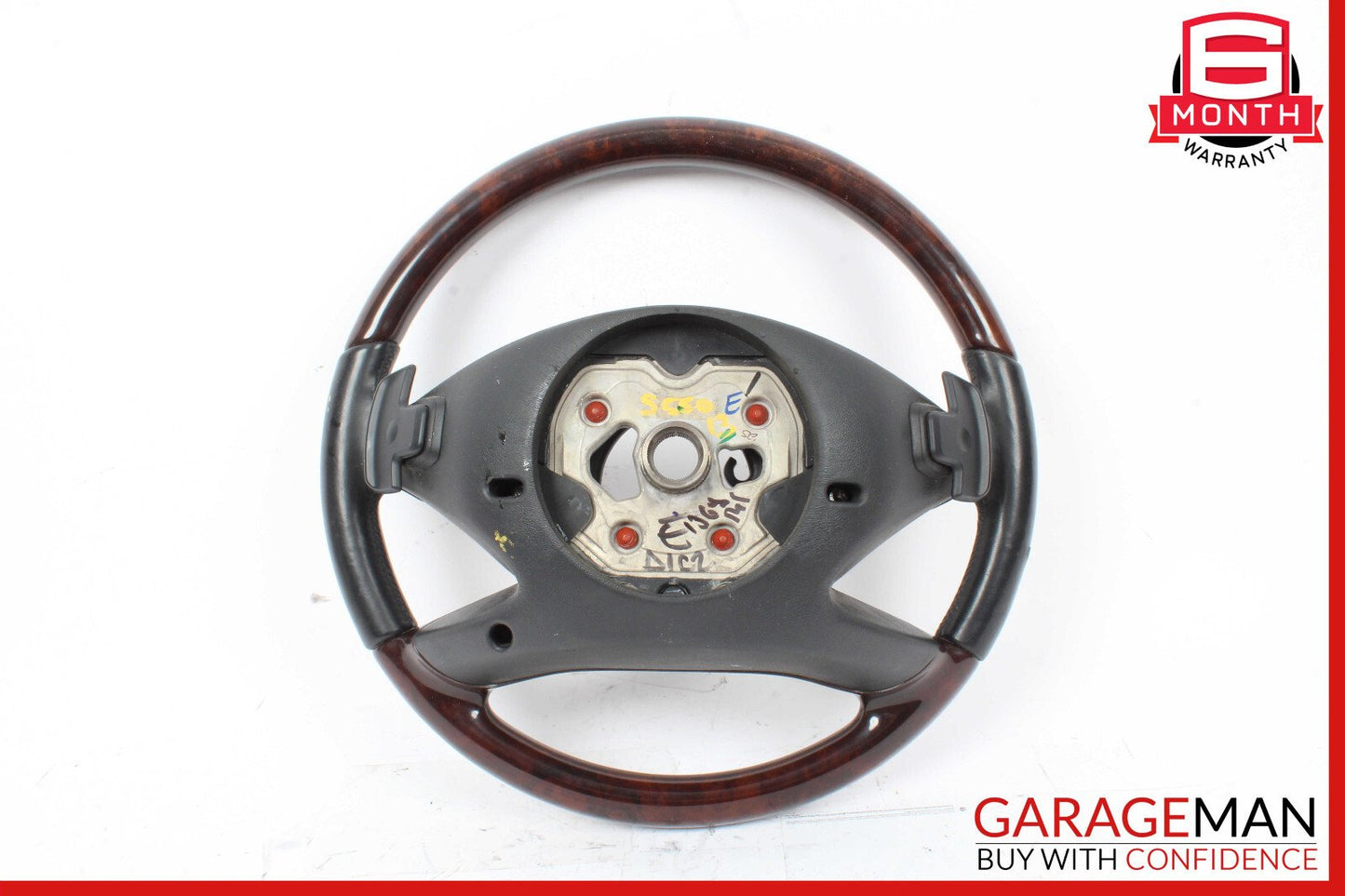 10-14 Mercedes W221 S550 S600 Steering Wheel w/ Paddle Shifters Black Wood OEM