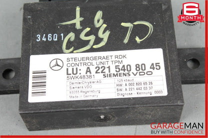 07-13 Mercedes W216 CL550 S63 AMG Tire Pressure Monitor Module Unit 2215408045