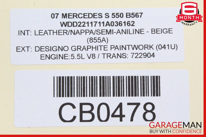 07-13 Mercedes W221 S550 S400 Rear Right or Left Side Door Control Module OEM