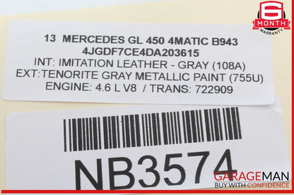 13-19 Mercedes X166 GL450 4MATIC Front Left Side Dashboard Trim Cover Wood OEM