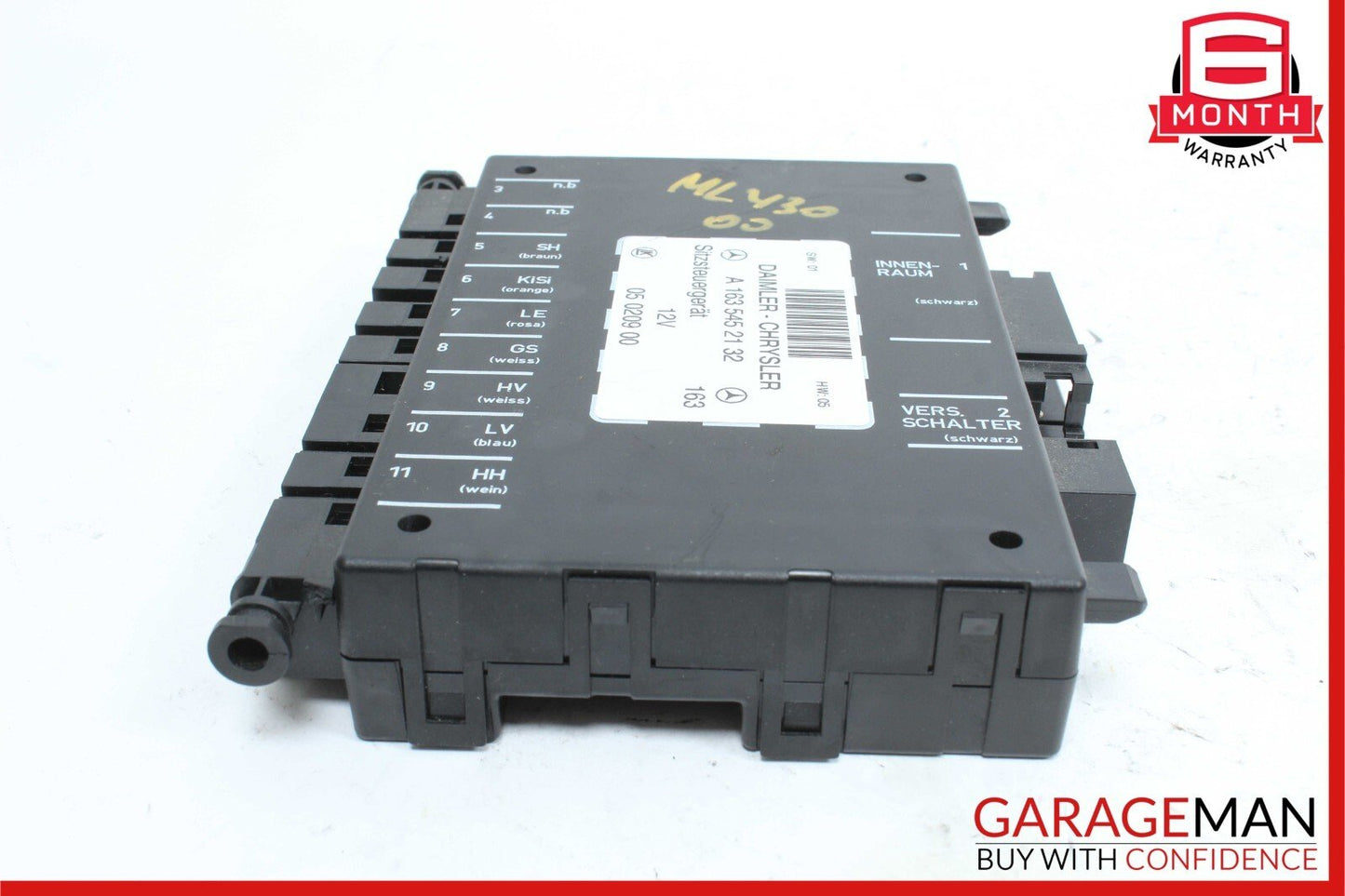 98-05 Mercedes W163 ML430 ML320 Seat Control Module Front Left Or Right OEM