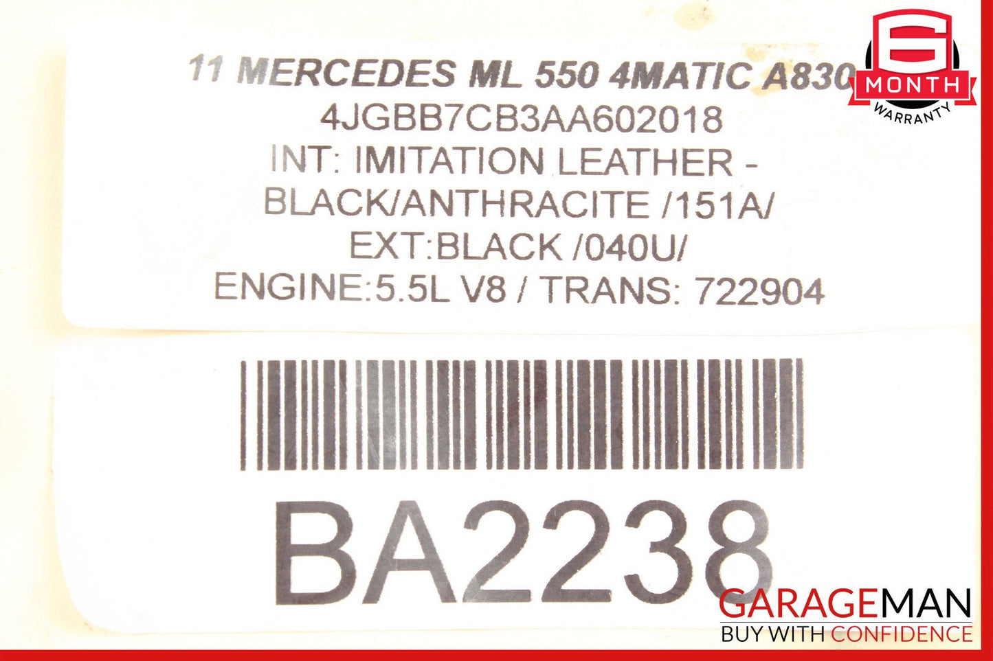 06-13 Mercedes W164 ML350 GL550 R350 Front Left Driver Door Control Module Unit