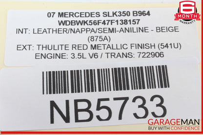 03-12 Mercedes R171 SLK350 GL450 Front Right Side Under Seat Control Module OEM