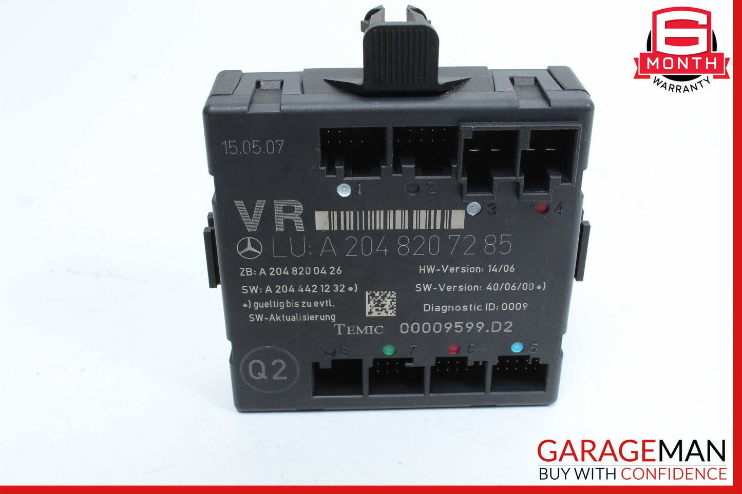 08-14 Mercedes W204 C300 C350 Sedan Front Right Side Door Control Module Unit