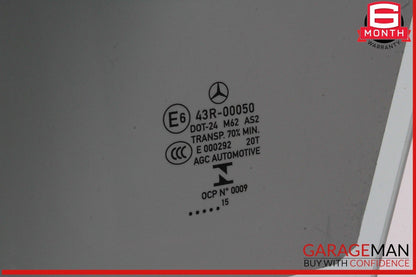 10-16 Mercedes W212 E350 E400 E550 Front Left Driver Side Door Window Glass OEM