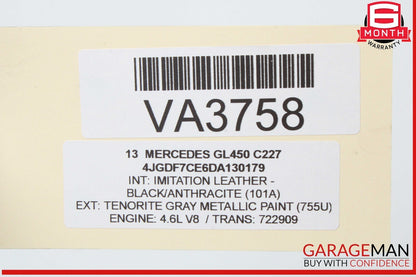11-20 Mercedes X166 GL450 Right Side Turbocharger Air Intake Duct Tube OEM
