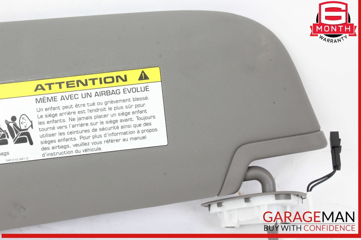 10-16 Porsche Panamera 970 Front Right Side Sunvisor Sun Visor Gray OEM