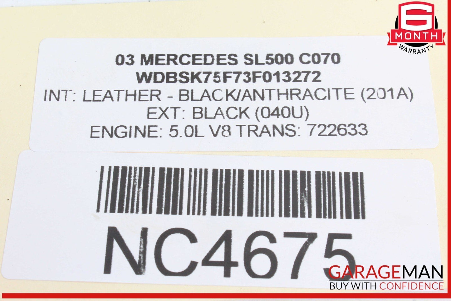 03-06 Mercedes R230 SL500 SL600 Front Right Passenger Side Fog Light Lamp OEM