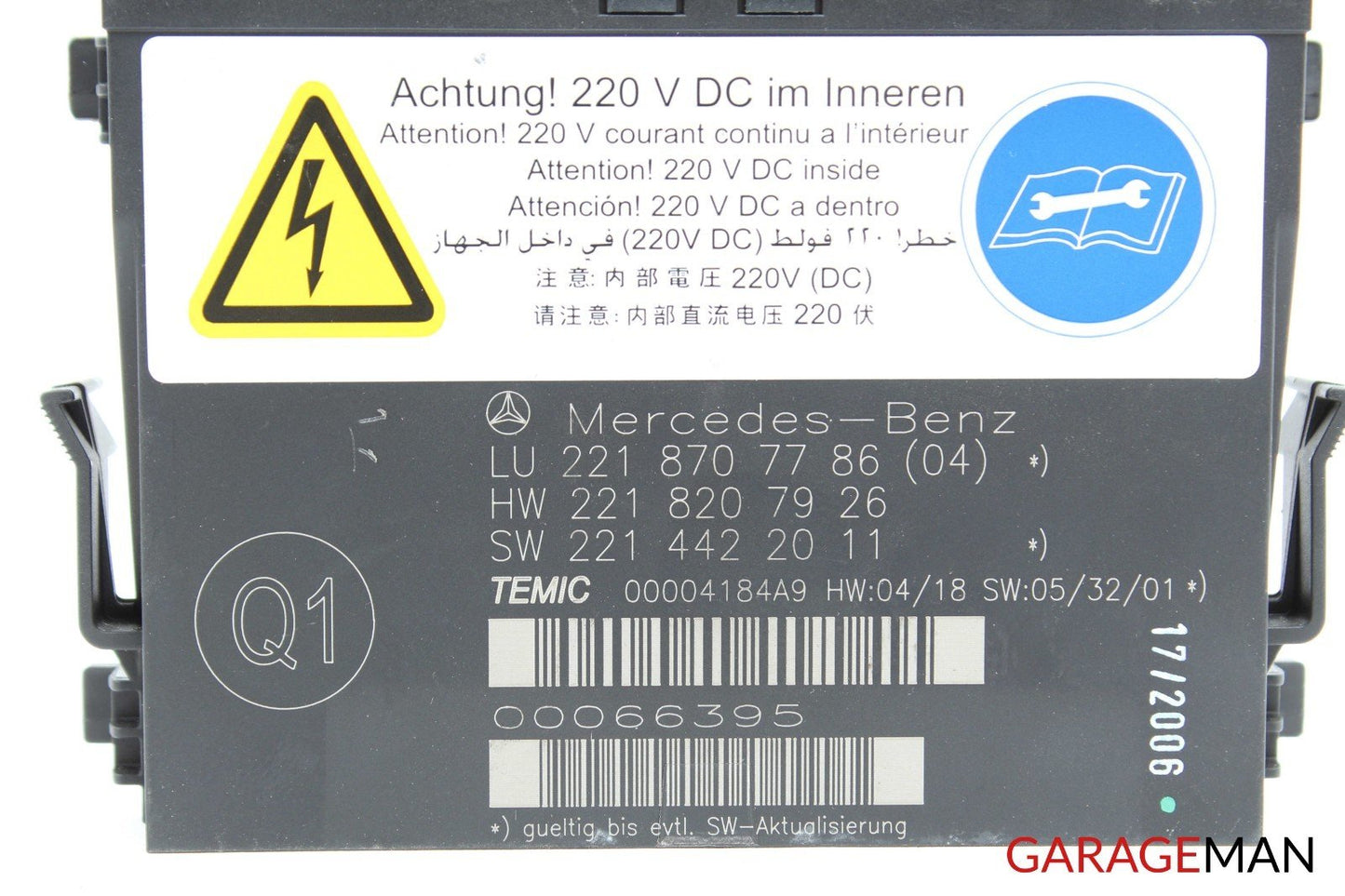 07-09 Mercedes W221 S550 Front Right Side Seat Computer Control Module Unit Q1