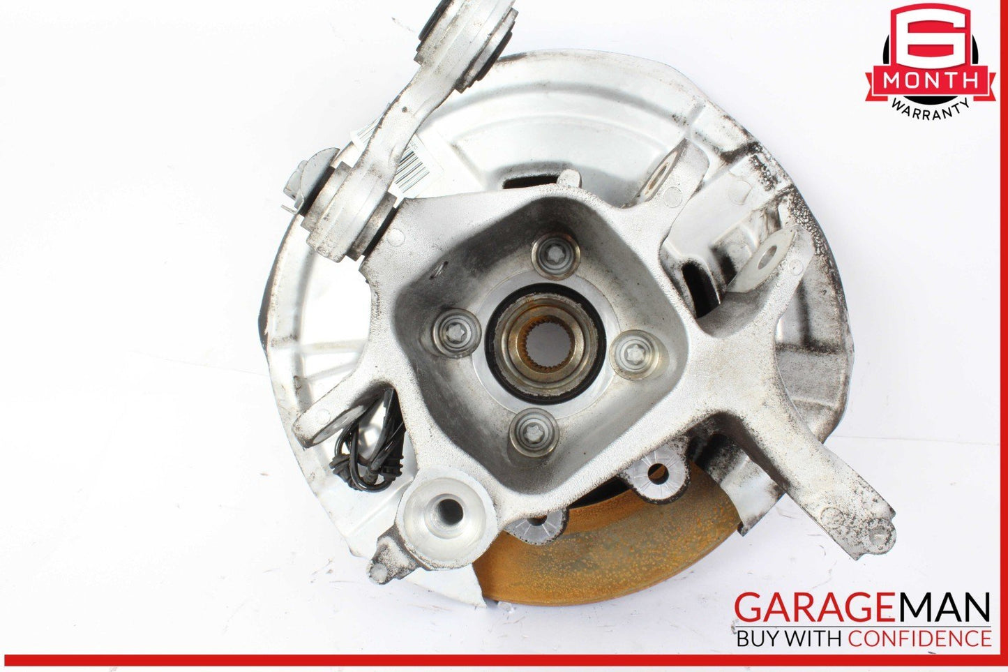 12-18 BMW 640i 650i Rear Left Side Spindle Knuckle Wheel Hub w/ Rotor Disc OEM