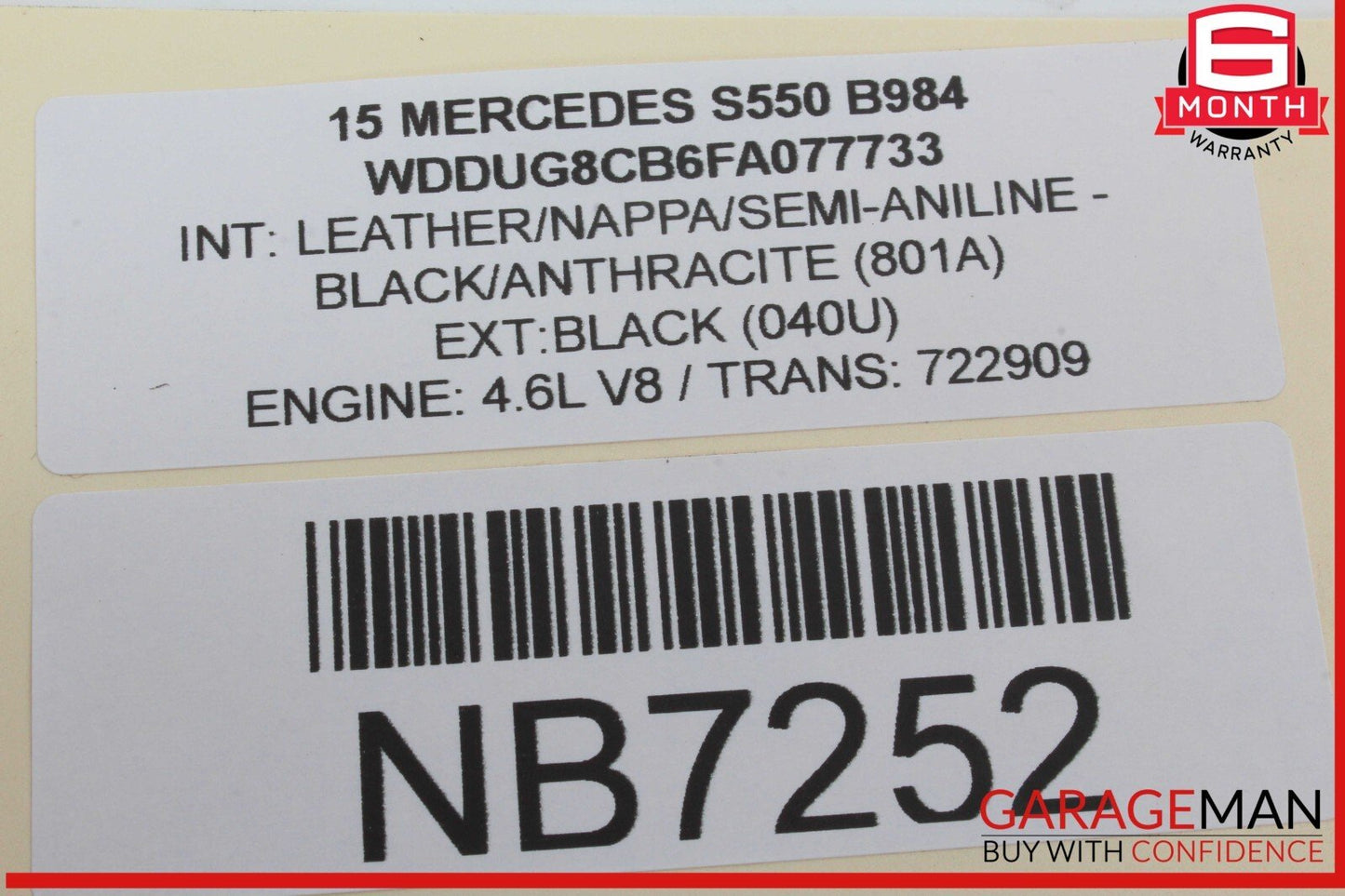 14-17 Mercedes W222 S550 Front Left Driver Side Window Regulator Motor OEM