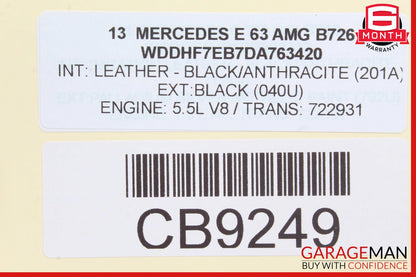 10-14 Mercedes W212 E350 S550 Active Lane Assist Front Camera Multi Purpose OEM