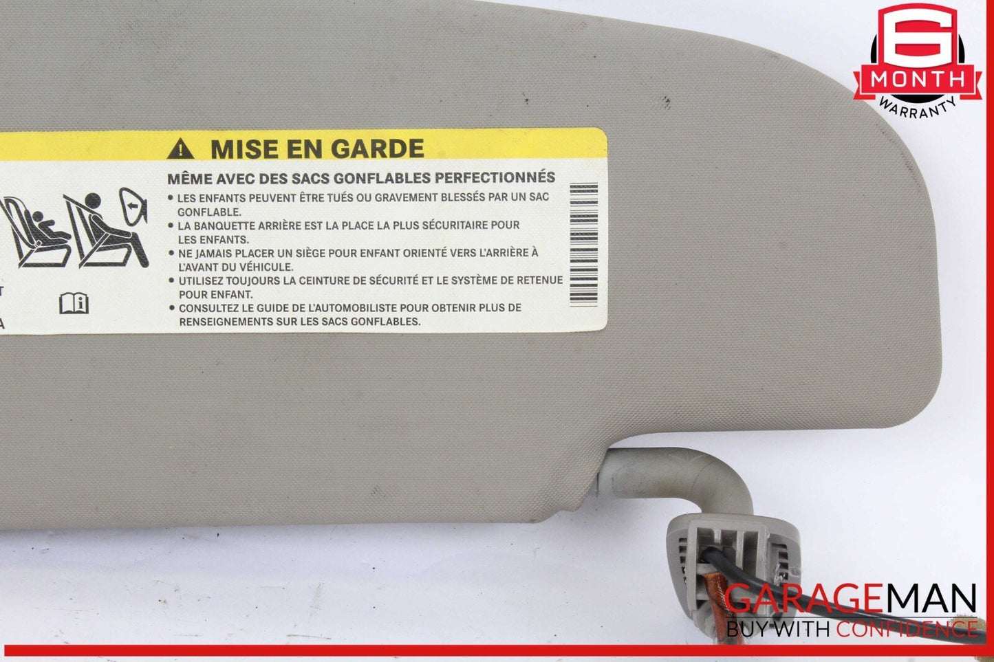 17-22 Alfa Romeo Giulia Front Right Passenger Side Sun Visor Sunvisor Gray OEM