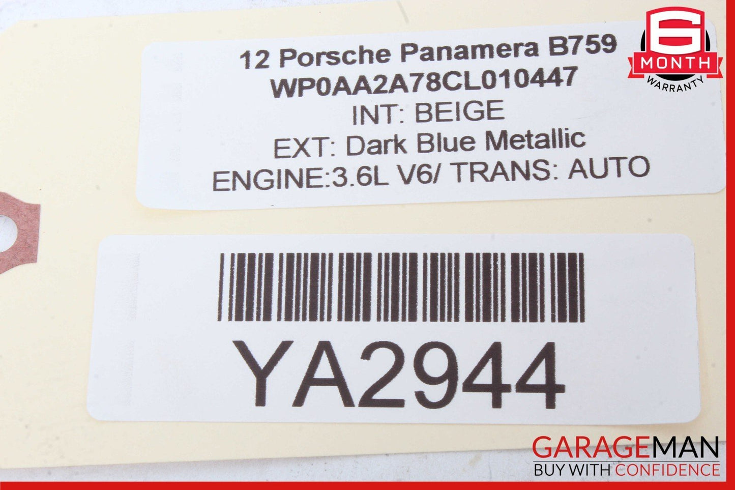 10-16 Porsche Panamera 970 Rear Right Center Console A/C AC Air Vent Grille Trim